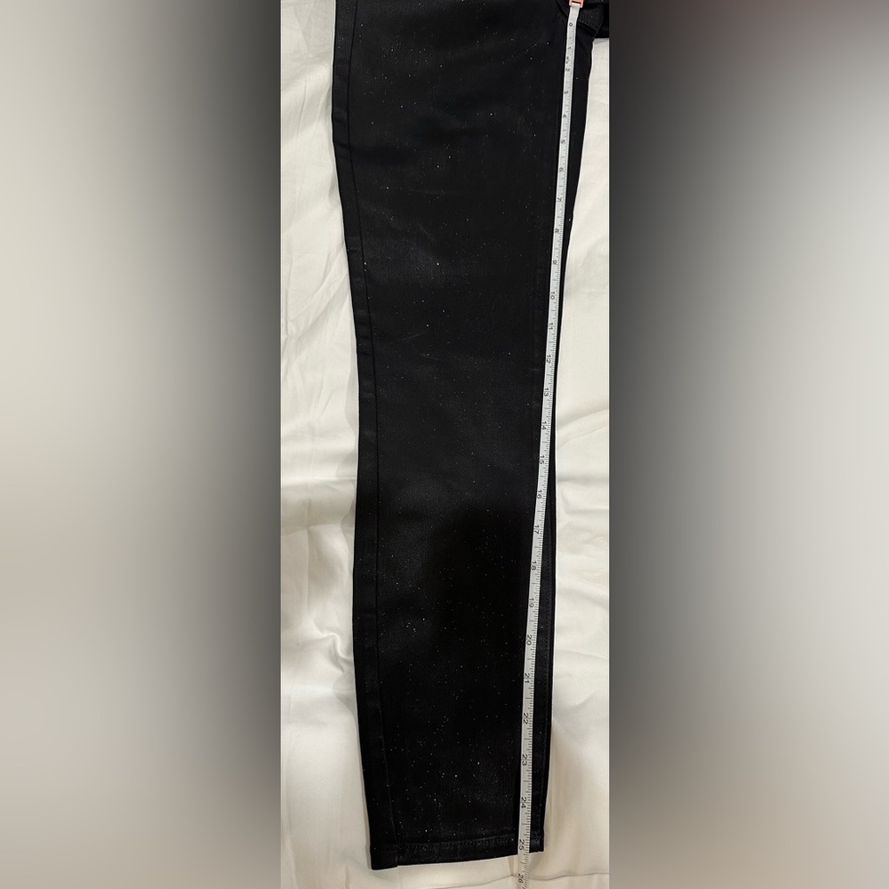 L’AGENCE Margot High-Rise Skinny black coated with Silver Giltter Jean | 23 NWT - Picture 6 of 7